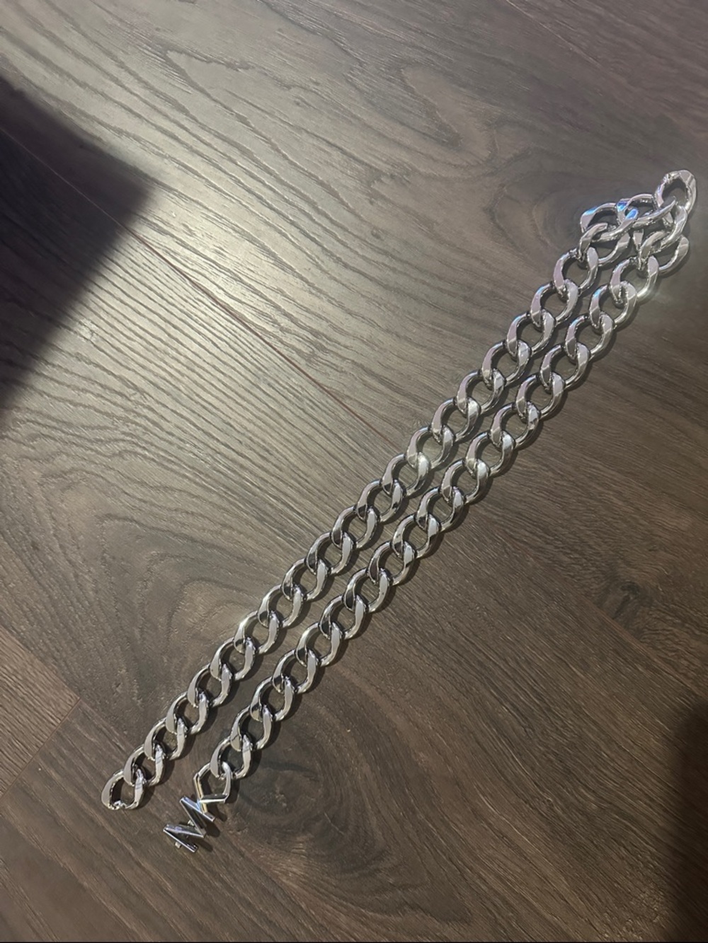 Michael Kors Silver-Tone Chunky Chain Belt